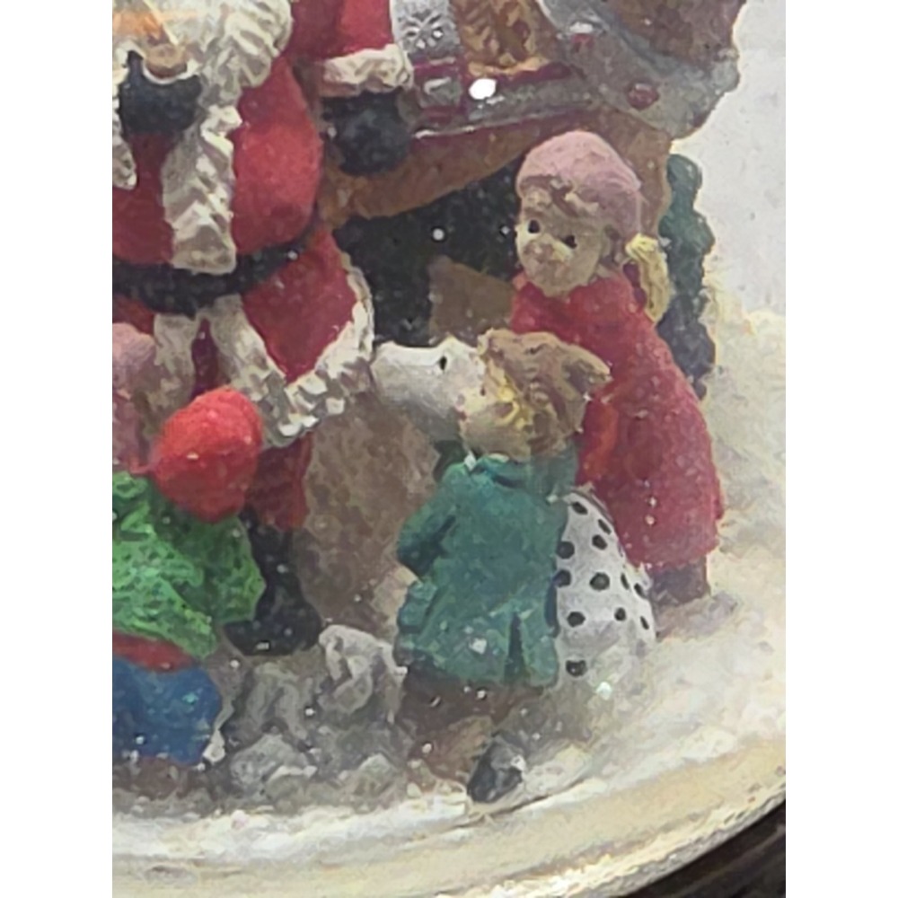 VTG Musical Snow Globe 6" Ornate Paw Base Santas Workshop Excll Wrking Con Heavy - Picture 4 of 10